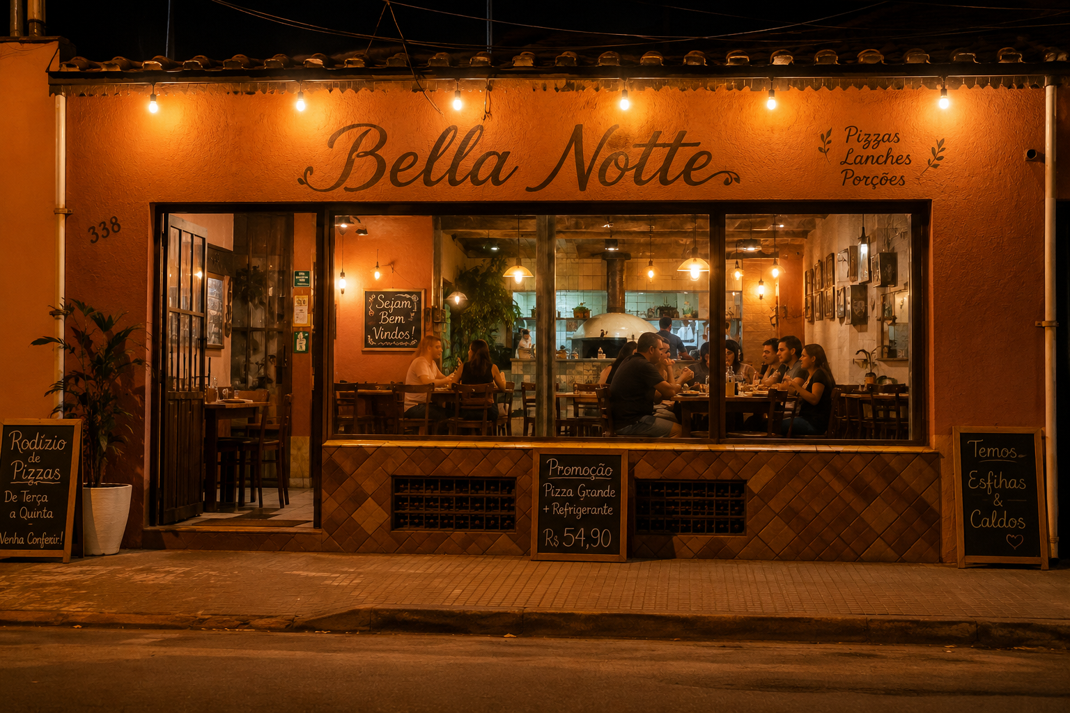 Frente da Bella Notte em Presidente Bernardes, SP